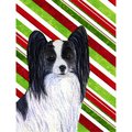 Patioplus 11 x 15 In. Papillon Candy Cane Holiday Christmas Flag; Garden Size PA246808